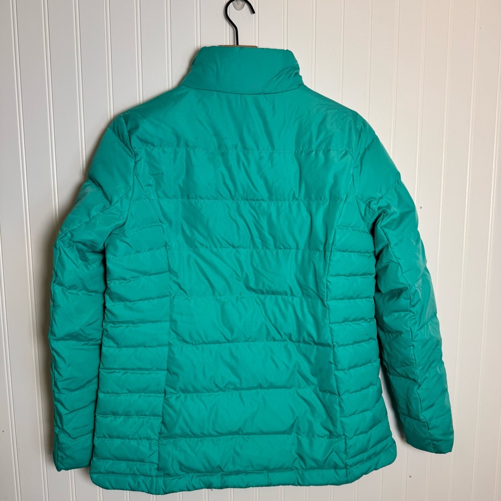 Lands’ End Teal Puffer High Neck Coat Women’s Size Medium - Picture 6 of 14
